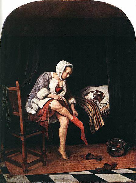 Jan Steen Woman at her toilet Sweden oil painting art